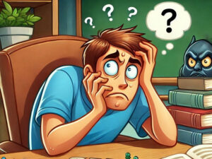 A cartoon of a player suffering from Analysis Paralysis