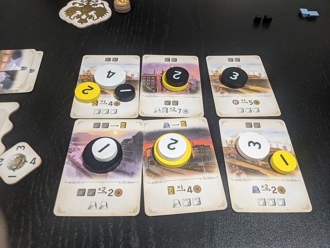 Auctions in Furnace are done with chips numbers one through four.