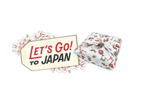luggage tag with let's go to japan written on it