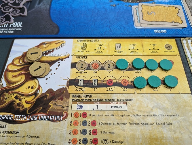 The spirit board for Devouring Teeth Lurk Underfoot.